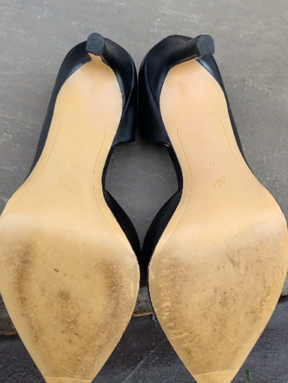 BCBGeneration Black D'Orsay Pointed Toe Pumps with Metallic Trim - Picture 8 of 15